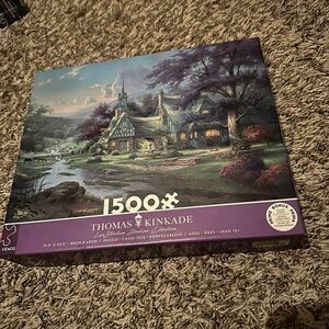 Thomas Kinkade Purple and Green Fantasy Cottage Puzzle